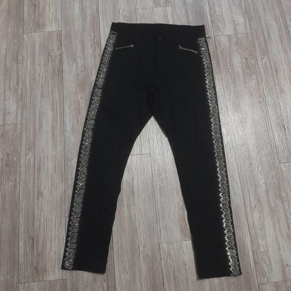 Unconditional London Denim Adorned Safety Pin Stripes Jeans Men's 31" Small S